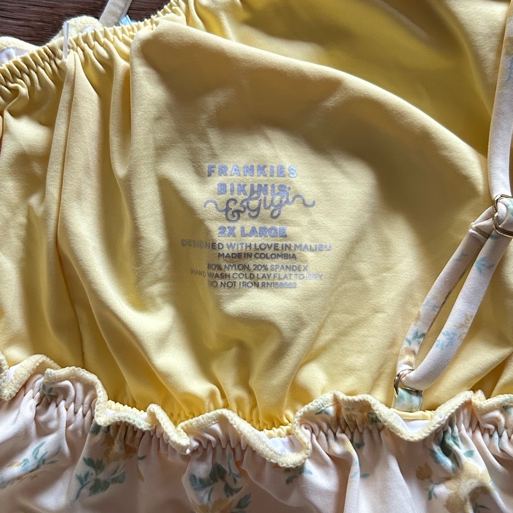 Frankies Bikinis Yellow Flower Bikini Top Gigi Hadid x Frankies Arabelle Top - Picture 7 of 8